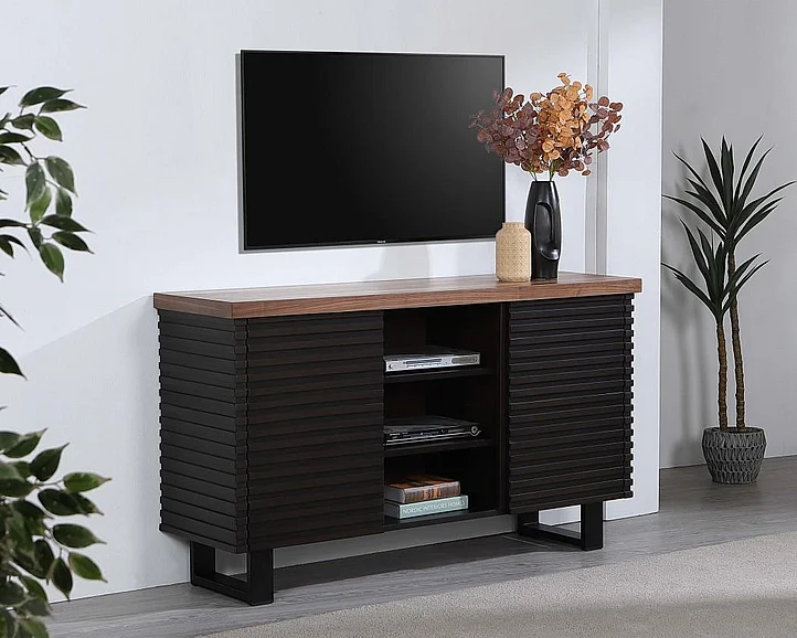 Urban Styles Dallas Tv Console in Walnut/Cappuccino 1438