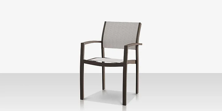 DecoScape Fusion Dining Arm Chair in Tex Gray - Cloud Duo Sling SF-3001-163-TXG-CLD