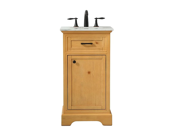 Elegant 19 In. Single Bathroom Vanity in Natural Wood VF15019NW