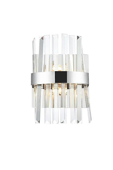 Elegant Serephina 8 In. Crystal Bath Sconce in Chrome 6200W8C