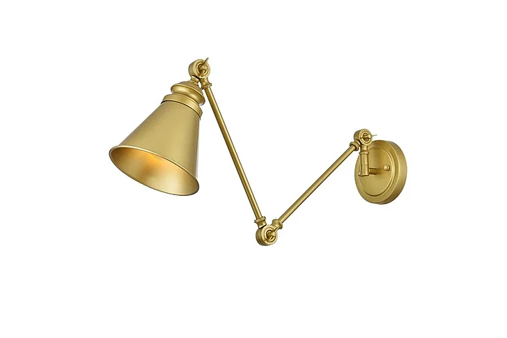 Elegant Ledger 1 Light Brass Swing Arm Wall Sconce LD7323W6BRA