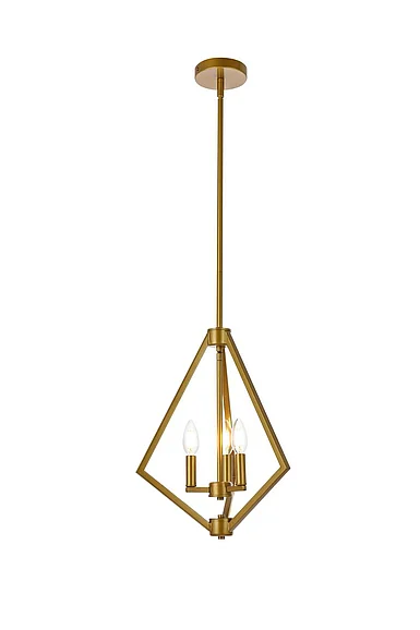 Elegant Irina 3 Lights Pendant in Brass LD7061D14BR CLOSEOUT