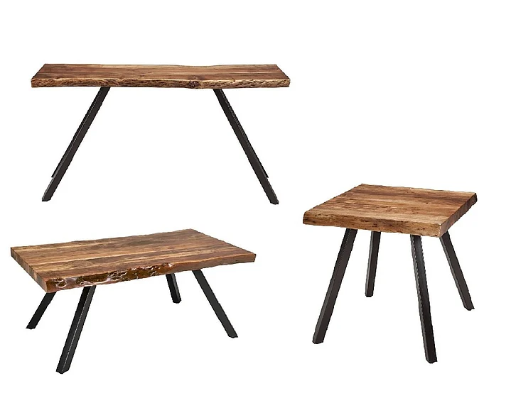 Modus Furniture Reese 2-Piece Occasional Living Room Set in Natural Acacia