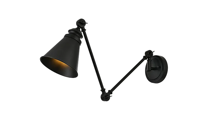 Elegant Ledger 1 Light Black Swing Arm Wall Sconce LD7323W6BLK