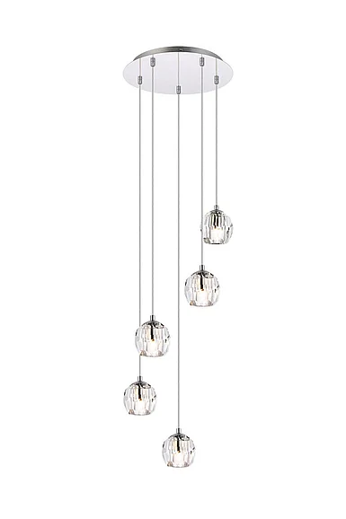 Elegant Eren 5 Lights Chrome Pendant 3505G12C