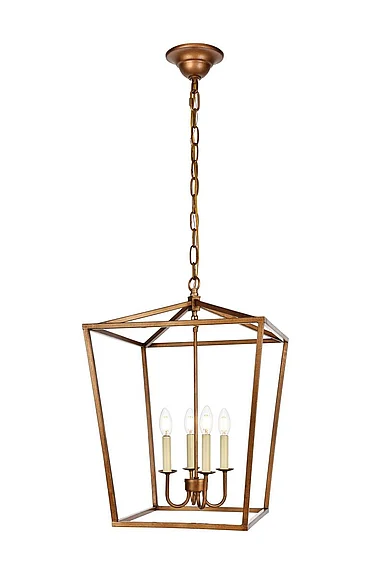Elegant Maddox Collection Pendant D17 H24.25 LT:4 Vintage Gold Finish LD6008D17G CLOSEOUT