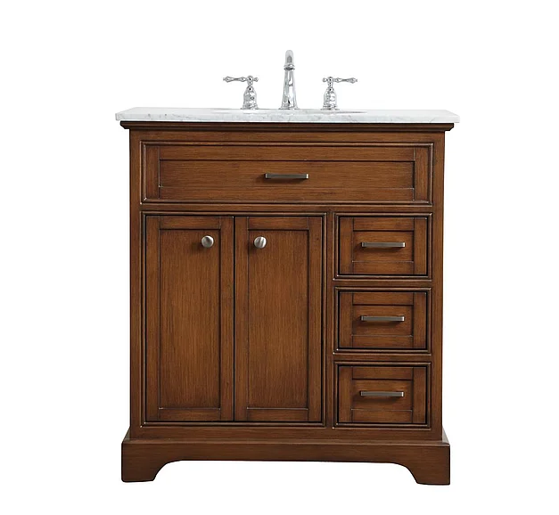 Elegant 32 In. Single Bathroom Vanity in Teak VF15032TK