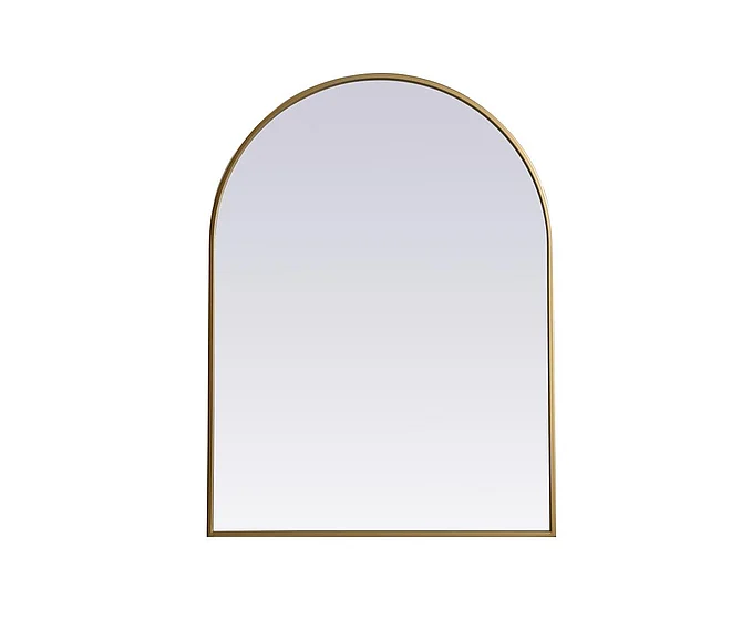 Elegant Metal Frame Arch Mirror 27X36 In. in Brass MR1A2736BRS