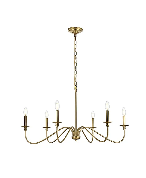 Elegant Rohan 36 In. Chandelier in Satin Gold LD5006D36SG