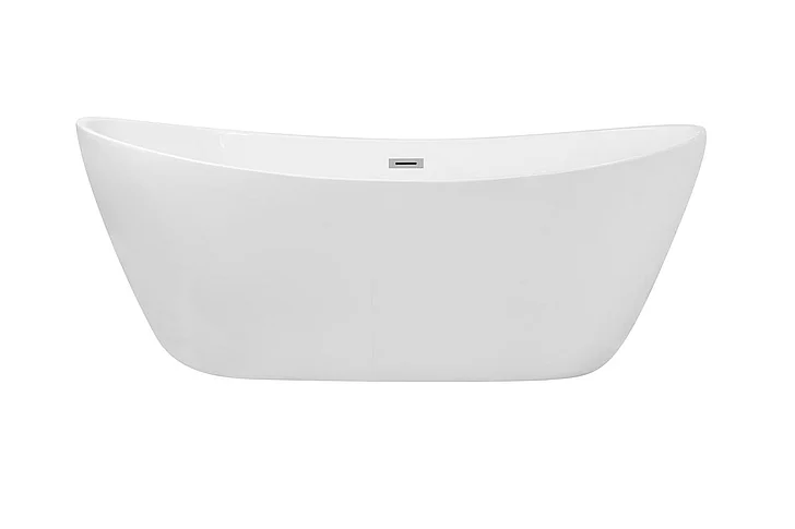 Elegant 72 In. Soaking Double Slipper Bathtub in Glossy White BT10372GW
