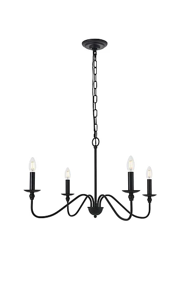Elegant Rohan 4 Light Matte Black Pendant LD5006D30MB