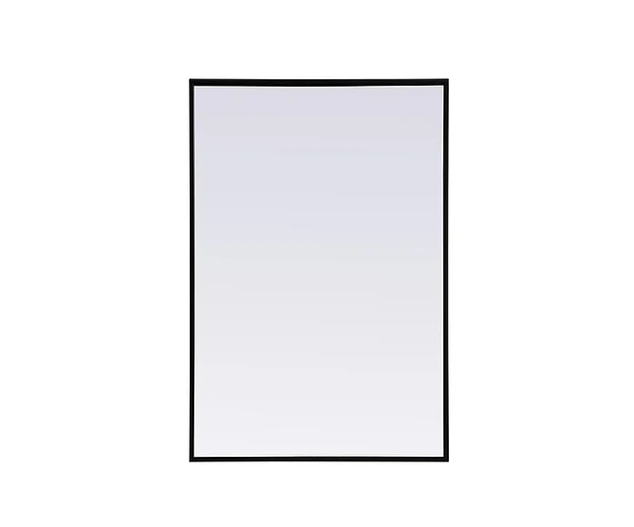 Elegant Metal Frame Rectangle Mirror 24X36 In. in Black MR42436BK