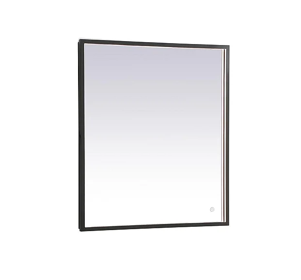 Elegant Pier 27X30 In. Led Mirror with Adjustable Color Temperature 3000K/4200K/6400K in Black MRE62730BK