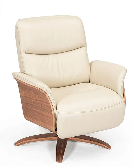 Hjort Knudsen 8280 Swivel Recliner in Semi White 8280/F3M/317/WSR3