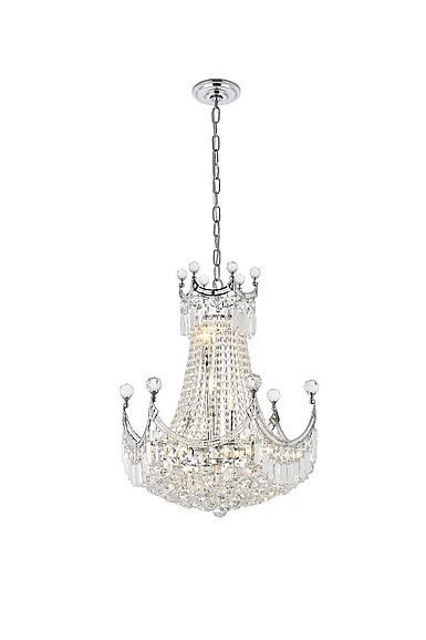 Elegant Corona 9 Light Chrome Chandelier Clear Royal Cut Crystal V8949D20C/RC CLOSEOUT