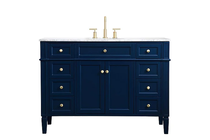 Elegant 48 In. Single Bathroom Vanity in Blue VF12548BL