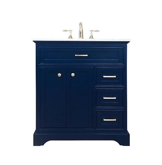 Elegant 32 In. Single Bathroom Vanity in Blue VF15032BL
