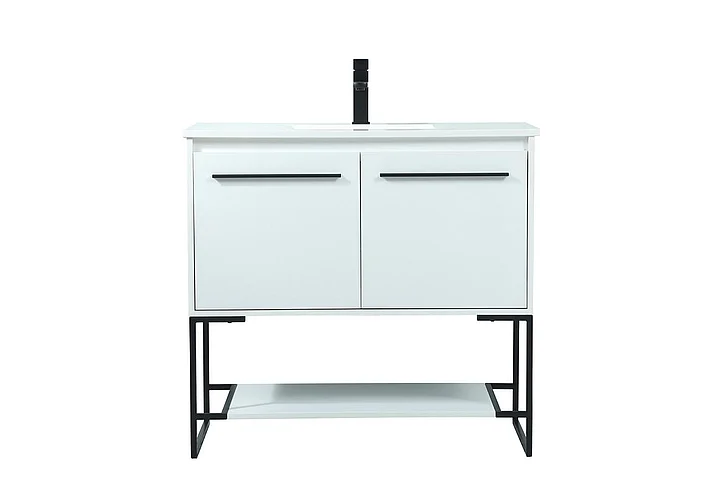 Elegant 36 In. Single Bathroom Vanity in White VF42536MWH CLOSEOUT