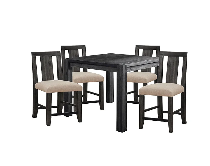 Modus Furniture Meadow 5pc Counter Height Dining Room Set in Graphite