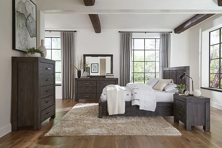 Modus Meadow 4-Piece Storage Bedroom Set in Graphite