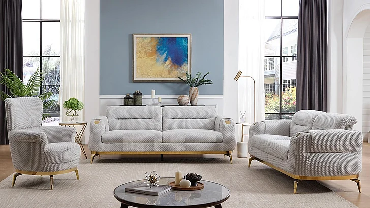 Galaxy Home Zoe 2pc Living Room Set in Gray