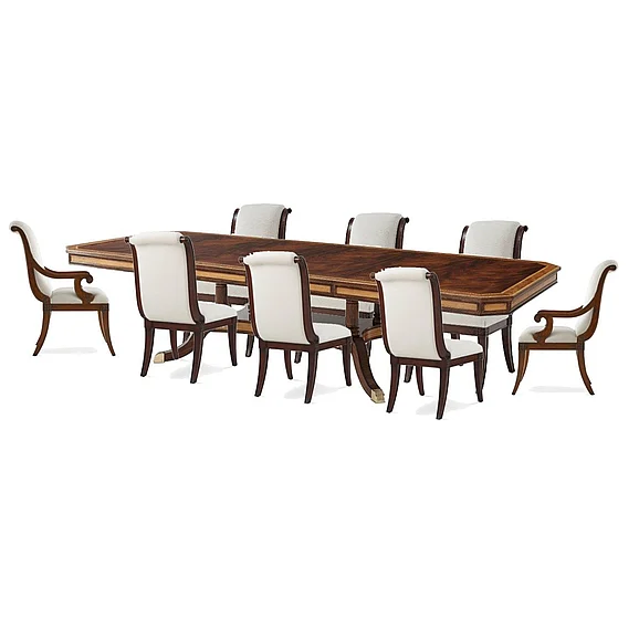 Theodore Alexander English Cabinet Maker Gabrielle 9pc Dining Room Set in Mahogany