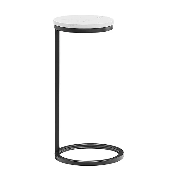 Comfort Pointe Chalmay Round Metal Accent Table with Marble Top 4004-AT