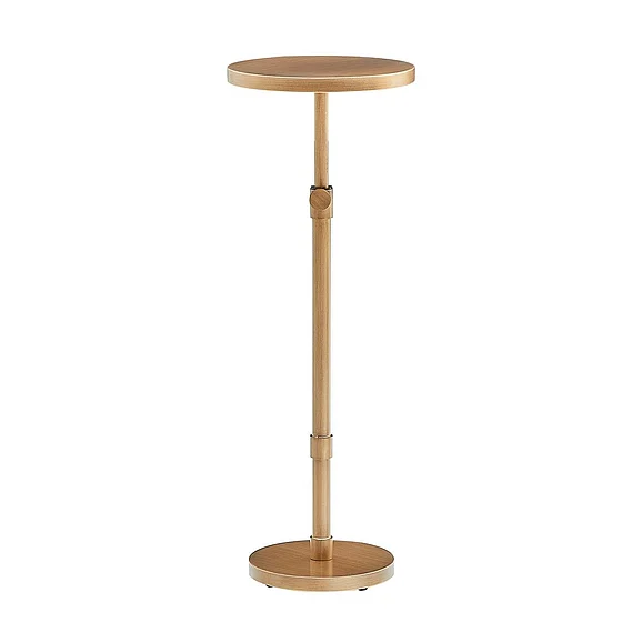 Comfort Pointe Meraux Antique Brass Adjustable Height Accent Table 4006-AT