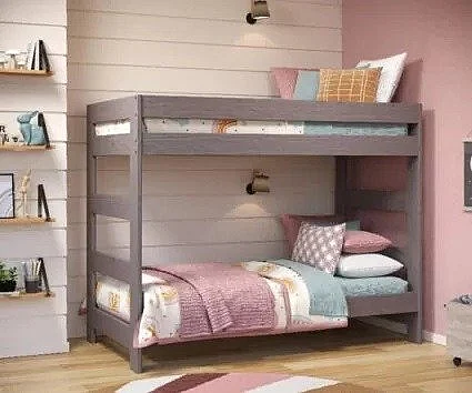 Pine Crafter Furniture Twin/Twin One-Piece Bunk Bed in Walnut Gray 4011-Wal