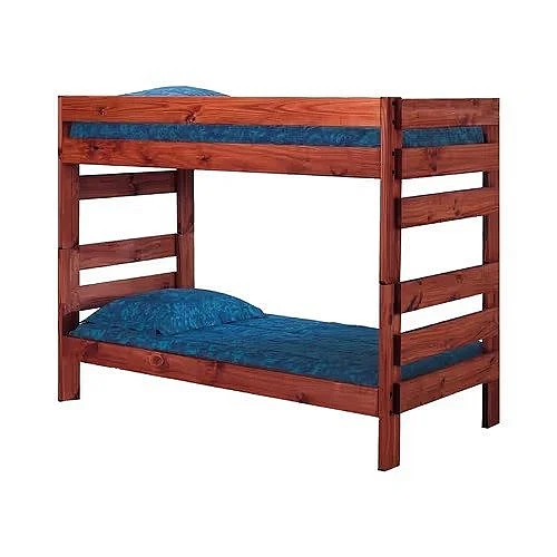 Pine Crafter Furniture Twin/Twin Stackable Bunk Bed in Mahogany Brown 4012-Mah