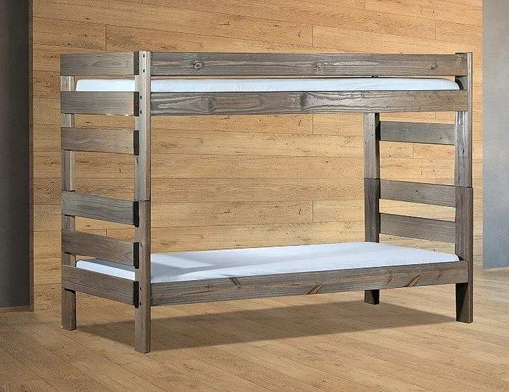 Pine Crafter Furniture Twin/Twin Stackable Bunk Bed in Walnut Gray 4012-Wal