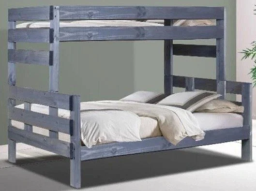 Pine Crafter Furniture Twin/Full Stackable Bunk Bed in Walnut Gray 4016-Wal