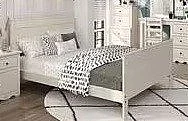 Pine Crafter Furniture Heartland Queen Panel Bed (Includes HB/FB and Rails) in Antique White 4021Q-Atq