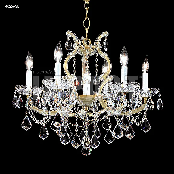 James R. Moder Maria Theresa 6 Light Chandelier in Gold Lustre 40256GL00