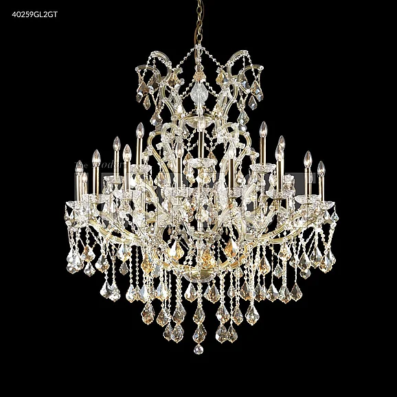 James R. Moder Maria Theresa Collection Large Entry Crystal Chandelier in Gold Lustre 40259GL2GT