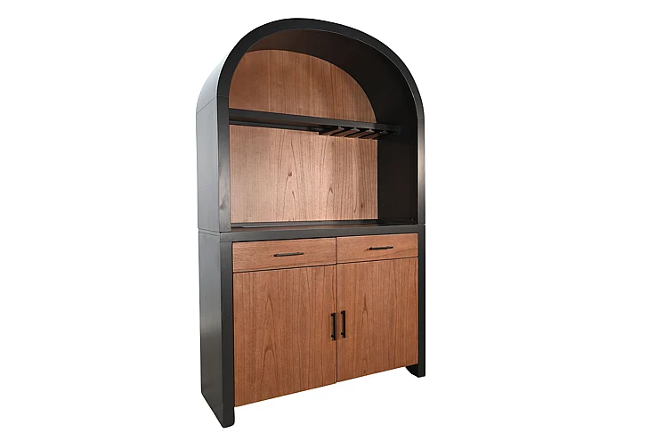 Sunny Designs Arch Cabinet Coffee/Wine Bar in Black Magic/Cinder 4027BC