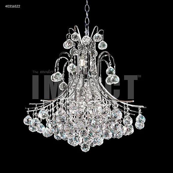 James R. Moder Cascade Collection Crystal Chandelier in Silver 40316S22