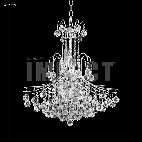 James R. Moder Cascade Collection Crystal Chandelier in Silver 40317S22