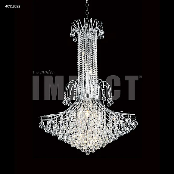 James R. Moder Cascade Collection Crystal Chandelier in Silver 40318S22