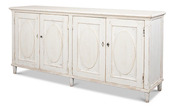 Sarreid Ribbon Sideboard in Whitewash 40381