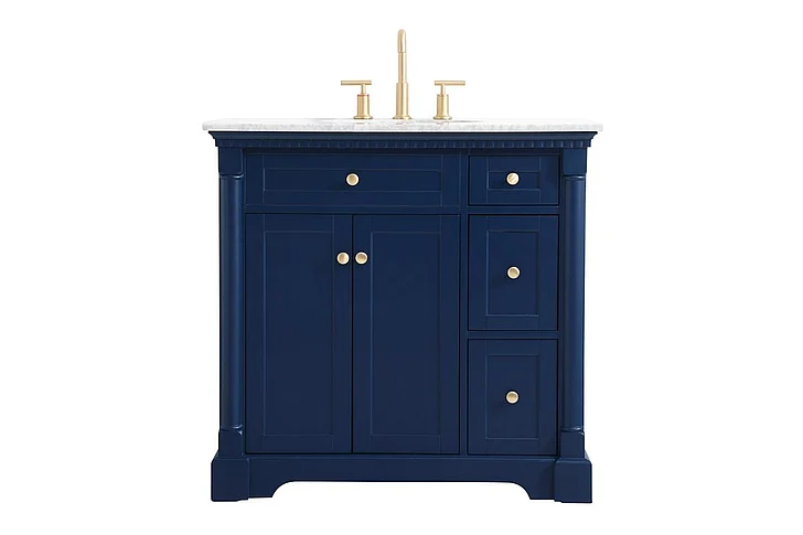 Elegant 36 In. Single Bathroom Vanity in Blue VF53036BL