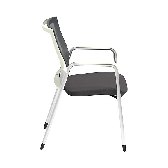Euro Style Oroblanco Visitor Chair in Gray Mesh and Fabric Seat with Chrome Frame 403W (Set of 2)