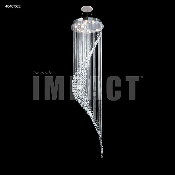 James R. Moder Crystal Rain Collection Large Entry Crystal Chandelier in Silver 40407S22