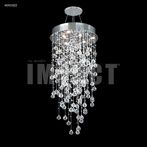James R. Moder Crystal Rain Collection Crystal Chandelier in Silver 40411S22