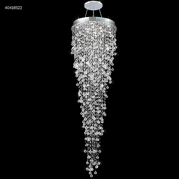 James R. Moder Crystal Rain Collection Large Entry Crystal Chandelier in Silver 40418S22