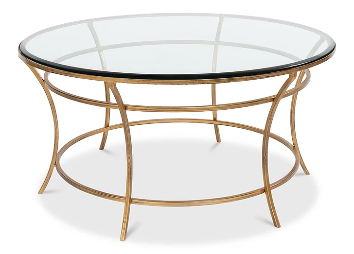 Sarreid Round Coffee Table in Antique Gold 40474