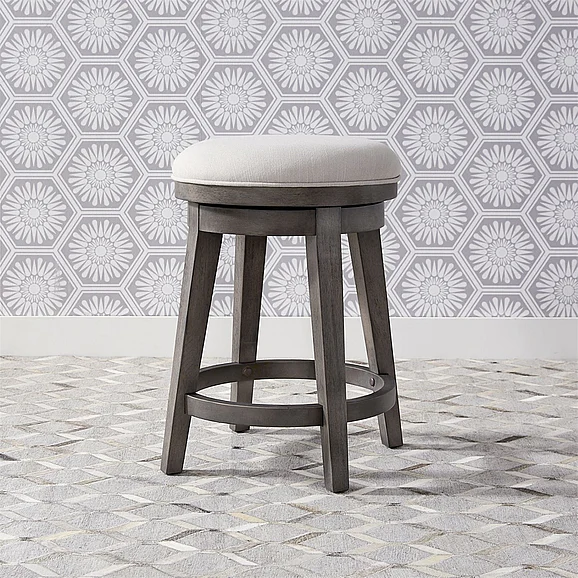 Liberty Modern Farmhouse Console Swivel Stool in Dusty Charcoal 406-OT9003