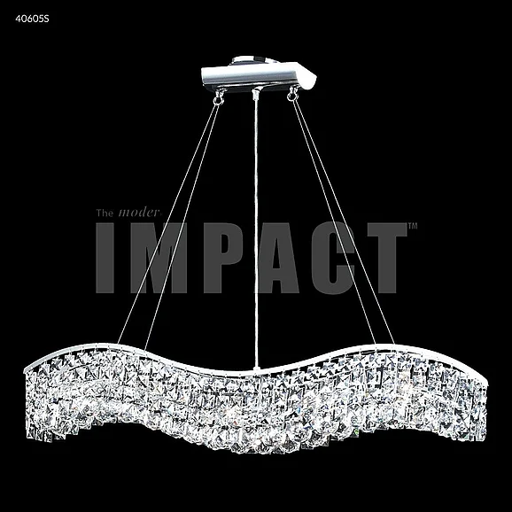 James R. Moder Contemporary Collection Wave Chandelier in Silver 40605S77