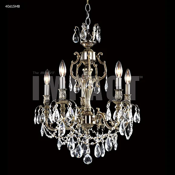 James R. Moder Brindisi Collection 5 Lights Crystal Chandelier in Monaco Bronze 40615MB77