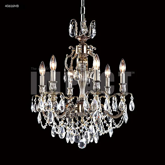 James R. Moder Brindisi Collection 6 Lights Crystal Chandelier in Monaco Bronze 40616MB77